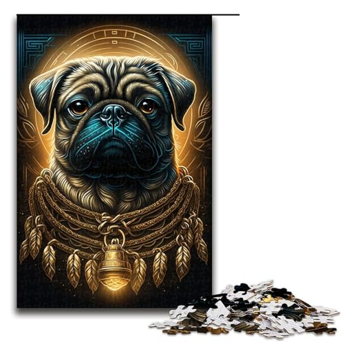 1000-teiliges Puzzle für Erwachsene, Mops, Stressabbau, für Teenager ab 14 Jahren, Größe 50 x 75 cm 1000-teiliges Puzzle für Erwachsene, Mops, Stressabbau, für Teenager ab 14 Jahren, Größe 50 x 75 cm von LLONGKT