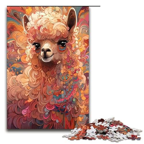 Puzzle 1000 Teile Alpaka-Puzzle für Erwachsene Holzpuzzle Denksportaufgabe für Erwachsene (Größe 50 x 75 cm) von LLONGKT
