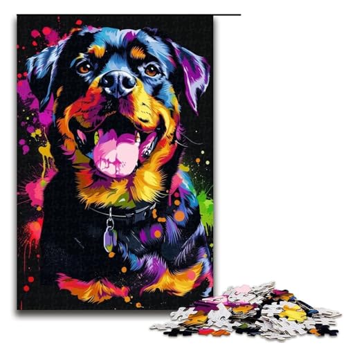 Puzzle mit 1000 Teilen für Erwachsene, Rottweiler-DJ-Neon-Quizspiel, anspruchsvoll zu vervollständigen, Aber unterhaltsam und humorvoll, Größe 50 x 75 cm Puzzle mit 1000 Teilen für Erwachsene, Rottweiler-DJ-Neon-Quizspiel, anspruchsvoll zu vervollständigen, Aber unterhaltsam und humorvoll, Größe 50 x 75 cm von LLONGKT