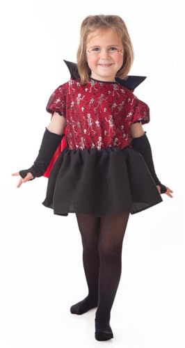 LLOPIS Kinderkostüm Vampir-Skelette T-0 (Kleid, Fäustlinge und Umhang), mehrfarbig (1) von LLOPIS