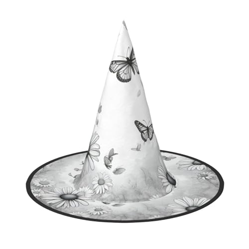 1 x Halloween-Hut, Hexen-Dekor – Schmetterlings-Gänseblümchen-Druck, Party, Hexenkostüm, Cosplay, Maskerade-Zubehör 1 x Halloween-Hut, Hexen-Dekor – Schmetterlings-Gänseblümchen-Druck, Party, Hexenkostüm, Cosplay, Maskerade-Zubehör von LLOTPQ