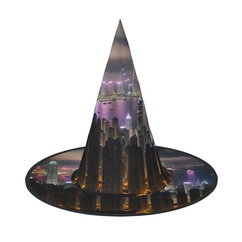 1 x Halloween-Hut Hexen-Dekor – Luftnacht der Ansicht, Hongkong-Druck, Party, Hexenkostüm, Cosplay, Maskerade-Zubehör 1 x Halloween-Hut Hexen-Dekor – Luftnacht der Ansicht, Hongkong-Druck, Party, Hexenkostüm, Cosplay, Maskerade-Zubehör von LLOTPQ