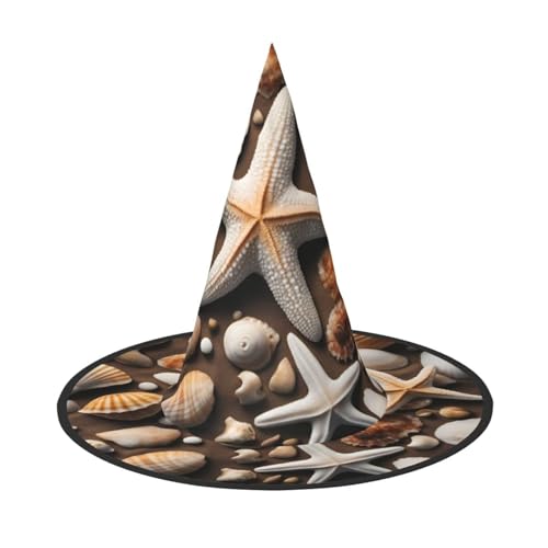 1 x Halloween-Hut Hexen-Dekor – Seestern und Muscheln Druck Party Hexenkostüm Cosplay Verkleidung Maskerade Supplies 1 x Halloween-Hut Hexen-Dekor – Seestern und Muscheln Druck Party Hexenkostüm Cosplay Verkleidung Maskerade Supplies von LLOTPQ