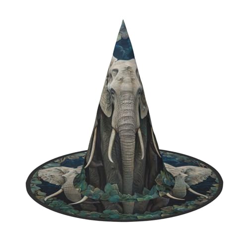 Halloween-Hut-Hexen-Dekoration – Elefanten-Kunstdruck, Party, Hexenkostüm, Cosplay, Maskerade-Zubehör, 3 Stück Halloween-Hut-Hexen-Dekoration – Elefanten-Kunstdruck, Party, Hexenkostüm, Cosplay, Maskerade-Zubehör, 3 Stück von LLOTPQ