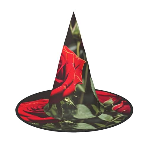 Halloween-Hut-Hut, Hexen-Dekoration, Wein- und Rot-Rosen-Druck, Party, Hexenkostüm, Cosplay, Maskerade-Zubehör, 3 Stück Halloween-Hut-Hut, Hexen-Dekoration, Wein- und Rot-Rosen-Druck, Party, Hexenkostüm, Cosplay, Maskerade-Zubehör, 3 Stück von LLOTPQ
