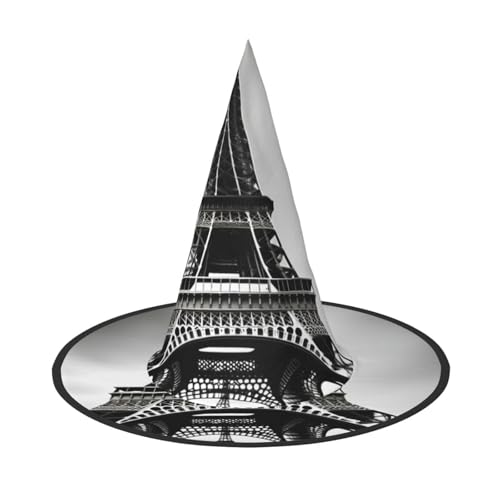 Halloween-Hut-Hut, Hexen-Dekoration, schwarzer Pariser Eiffelturm, Druck, Party, Hexenkostüm, Cosplay, Maskerade-Zubehör, 3 Stück Halloween-Hut-Hut, Hexen-Dekoration, schwarzer Pariser Eiffelturm, Druck, Party, Hexenkostüm, Cosplay, Maskerade-Zubehör, 3 Stück von LLOTPQ