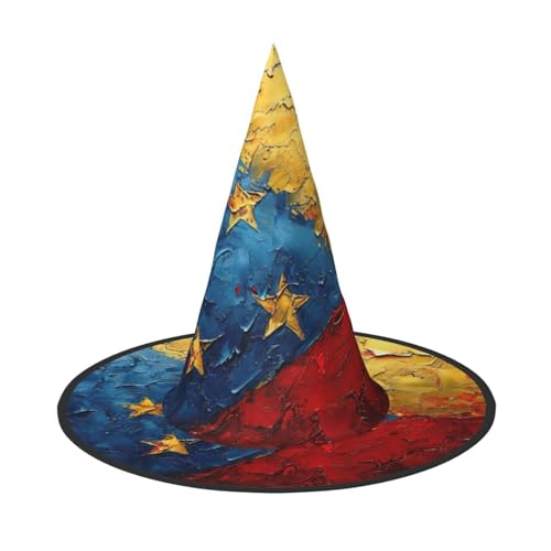 Halloween-Hut-Hut, Hexen-Dekoration – Flagge von Venezuela, Druck, Party, Hexenkostüm, Cosplay, Maskerade-Zubehör, 3 Stück Halloween-Hut-Hut, Hexen-Dekoration – Flagge von Venezuela, Druck, Party, Hexenkostüm, Cosplay, Maskerade-Zubehör, 3 Stück von LLOTPQ