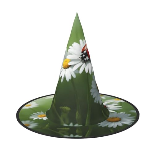 Halloween-Hut-Hut, Hexen-Dekoration – Marienkäfer auf Gänseblümchen, Party-Hexenkostüm, Cosplay, Maskerade-Zubehör, 2 Stück Halloween-Hut-Hut, Hexen-Dekoration – Marienkäfer auf Gänseblümchen, Party-Hexenkostüm, Cosplay, Maskerade-Zubehör, 2 Stück von LLOTPQ