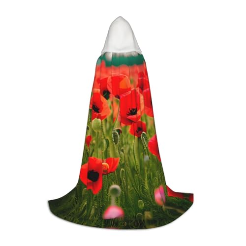L Halloween Kapuzenumhang Mohnblumen Lebendige Blütenblätter Druck für Erwachsene Unisex Kostüm Zubehör für Partys, Karneval und mehr L Halloween Kapuzenumhang Mohnblumen Lebendige Blütenblätter Druck für Erwachsene Unisex Kostüm Zubehör für Partys, Karneval und mehr von LLOTPQ