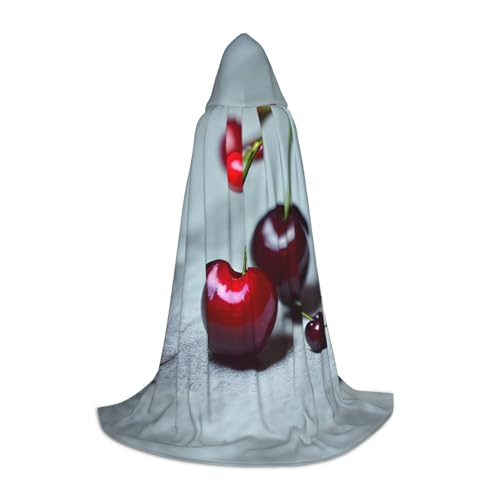 L Halloween Kapuzenumhang Rote Kirschen Muster Druck für Erwachsene Unisex Kostüm Zubehör für Partys, Karneval und mehr L Halloween Kapuzenumhang Rote Kirschen Muster Druck für Erwachsene Unisex Kostüm Zubehör für Partys, Karneval und mehr von LLOTPQ