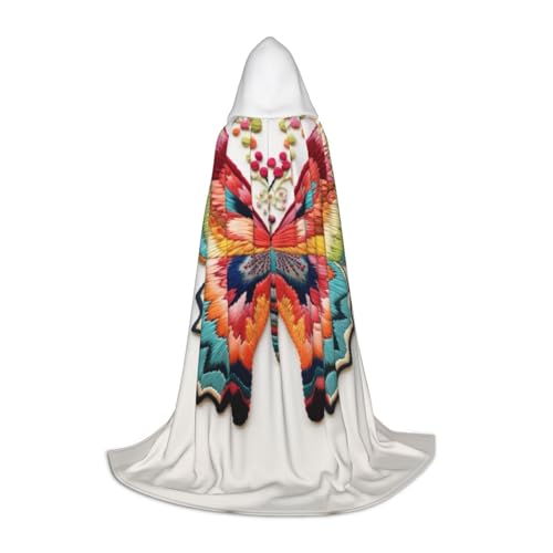 L Halloween Kapuzenumhang Stickerei bunter Schmetterling Druck für Erwachsene – Unisex-Kostüm-Accessoire für Partys, Karneval und mehr L Halloween Kapuzenumhang Stickerei bunter Schmetterling Druck für Erwachsene – Unisex-Kostüm-Accessoire für Partys, Karneval und mehr von LLOTPQ
