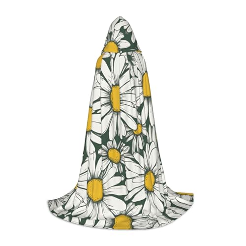 L Halloween Kapuzenumhang Weiß Gänseblümchen Druck für Erwachsene Unisex Kostüm Zubehör für Partys, Karneval und mehr L Halloween Kapuzenumhang Weiß Gänseblümchen Druck für Erwachsene Unisex Kostüm Zubehör für Partys, Karneval und mehr von LLOTPQ