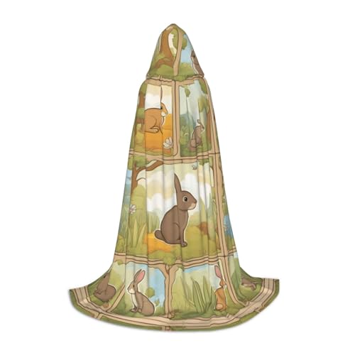M Halloween Kapuzenumhang Cartoon Niedliche Tiere Kaninchen Druck für Erwachsene Unisex Kostüm Zubehör für Partys, Karneval und mehr M Halloween Kapuzenumhang Cartoon Niedliche Tiere Kaninchen Druck für Erwachsene Unisex Kostüm Zubehör für Partys, Karneval und mehr von LLOTPQ