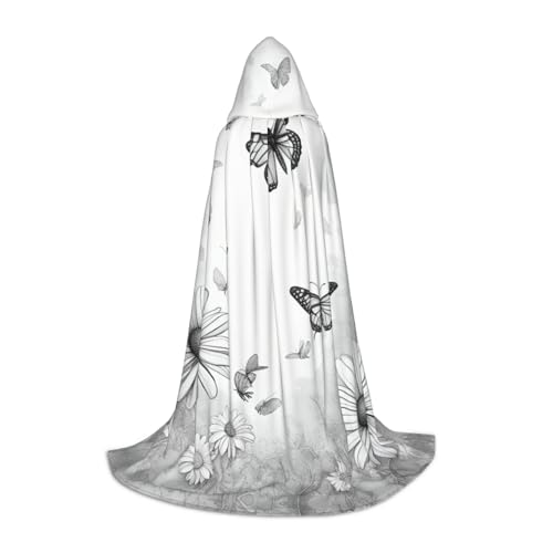 M Halloween Kapuzenumhang Schmetterling Gänseblümchen Druck für Erwachsene Unisex Kostüm Zubehör für Party Karneval und mehr M Halloween Kapuzenumhang Schmetterling Gänseblümchen Druck für Erwachsene Unisex Kostüm Zubehör für Party Karneval und mehr von LLOTPQ