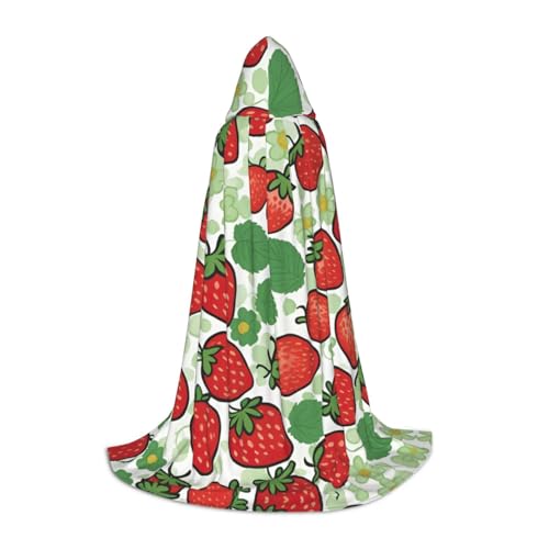 S Halloween Kapuzenumhang Erdbeermuster Druck für Erwachsene Unisex Kostüm Zubehör für Partys, Karneval und mehr S Halloween Kapuzenumhang Erdbeermuster Druck für Erwachsene Unisex Kostüm Zubehör für Partys, Karneval und mehr von LLOTPQ