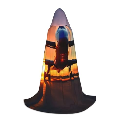 S Halloween Kapuzenumhang Flugzeug Sonnenuntergang Himmel Druck für Erwachsene Unisex Kostüm Zubehör für Partys, Karneval und mehr S Halloween Kapuzenumhang Flugzeug Sonnenuntergang Himmel Druck für Erwachsene Unisex Kostüm Zubehör für Partys, Karneval und mehr von LLOTPQ