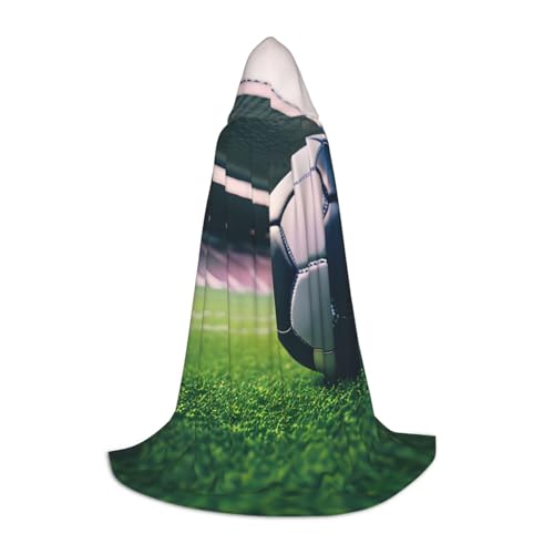 S Halloween Kapuzenumhang Fußball Druck für Erwachsene – Unisex-Kostüm-Accessoire für Partys, Karneval und mehr S Halloween Kapuzenumhang Fußball Druck für Erwachsene – Unisex-Kostüm-Accessoire für Partys, Karneval und mehr von LLOTPQ