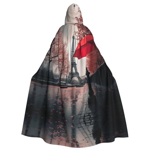 Unisex Erwachsene Halloween Kapuzenumhang - Eiffelturm mit rotem Regenschirm Volldruck Kostüm Umhang für Cosplay, Party und Themenveranstaltungen Unisex Erwachsene Halloween Kapuzenumhang - Eiffelturm mit rotem Regenschirm Volldruck Kostüm Umhang für Cosplay, Party und Themenveranstaltungen von LLOTPQ