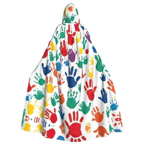 Unisex Erwachsene Halloween Kapuzenumhang - Handabdruck Volldruck Kostüm Umhang für Cosplay, Party und Themenveranstaltungen Unisex Erwachsene Halloween Kapuzenumhang - Handabdruck Volldruck Kostüm Umhang für Cosplay, Party und Themenveranstaltungen von LLOTPQ
