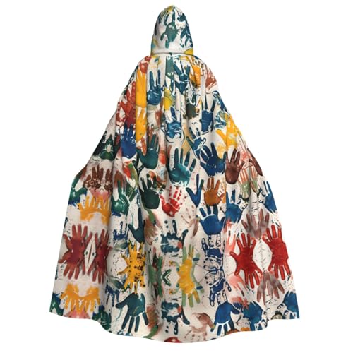 Unisex Erwachsene Halloween Kapuzenumhang - Kinder Handabdruck Volldruck Kostüm Umhang für Partys, Karneval, Comic Ausstellungen Unisex Erwachsene Halloween Kapuzenumhang - Kinder Handabdruck Volldruck Kostüm Umhang für Partys, Karneval, Comic Ausstellungen von LLOTPQ