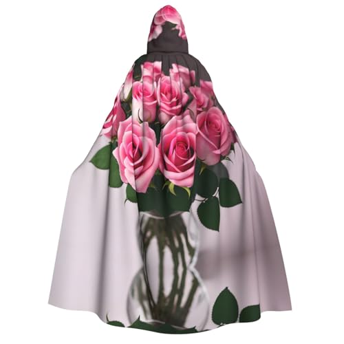 Unisex Erwachsene Halloween Kapuzenumhang - Rosa Rosen Volldruck Kostüm Umhang für Partys, Karneval, Comic Ausstellungen Unisex Erwachsene Halloween Kapuzenumhang - Rosa Rosen Volldruck Kostüm Umhang für Partys, Karneval, Comic Ausstellungen von LLOTPQ