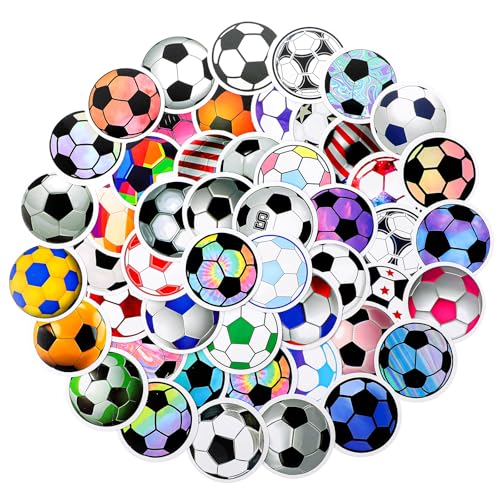 116 Stück Fußball Aufkleber, Wasserfeste Fussball Sticker Selbstklebende Sport Aufkleber Fußball Sticker Bunte Wasserflaschen Fußball Aufkleber Kinder Aufkleber Fußball für Scrapbook Gepäck Notizbuch von LLOUSSAK