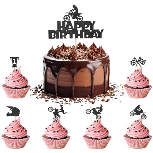 25 Stück Motorrad Tortendeko Cupcake Topper,Glitter Schwarz Motorrad Cupcake Topper,Dirt Bike Motorrad-Deko Geburtstag,Sport Motocross Thema Kuchen Deko,Junge Geburtstag Party Kuchen Dekoration 25 Stück Motorrad Tortendeko Cupcake Topper,Glitter Schwarz Motorrad Cupcake Topper,Dirt Bike Motorrad-Deko Geburtstag,Sport Motocross Thema Kuchen Deko,Junge Geburtstag Party Kuchen Dekoration von LLOUSSAK