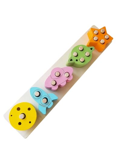 LLTCMYGS Bausteine zur Form- und Farbklassifizierung, Montessori Holz Feinmotorisches sensorisches Spielzeug,Universe LLTCMYGS Bausteine zur Form- und Farbklassifizierung, Montessori Holz Feinmotorisches sensorisches Spielzeug,Universe von LLTCMYGS