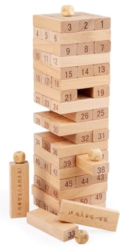 LLTCMYGS Kinder Holz Jenga BAU Turm Spielzeug, Kinder Zeichnen Holzblock Spiel Interaktive Requisiten,54 Large von LLTCMYGS