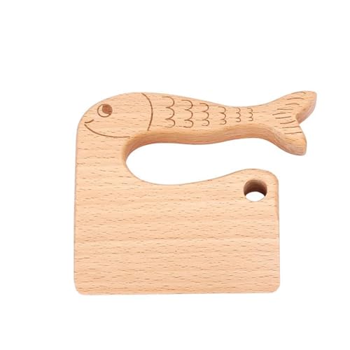 LLTCMYGS Kinder Holz Simulation Küchenmesser Spielzeug, Safe Mini Holz Messer Spiel Haus Spielzeug,Fish Tail von LLTCMYGS