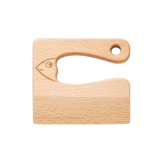 LLTCMYGS Kinder Holz Simulation Küchenmesser Spielzeug, Safe Mini Holz Messer Spiel Haus Spielzeug,Fish von LLTCMYGS