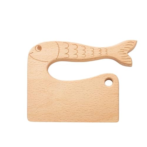 LLTCMYGS Kinder Holz Simulation Küchenmesser Spielzeug, Safe Mini Holz Messer Spiel Haus Spielzeug,Large Fish Tail von LLTCMYGS