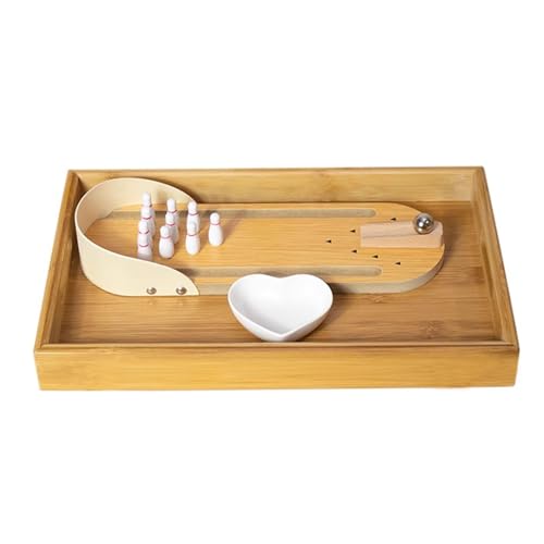 LLTCMYGS Mini-Bowling-Set aus Holz, Montessori-Früherziehung Hand-Auge-Koordination AIDS von LLTCMYGS