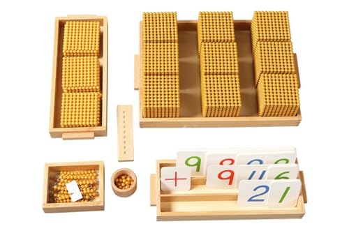 LLTCMYGS Montessori Gold Bead Dezimalbank-Spiel, Perlen-Mathe-Materialien für Kinder,Set LLTCMYGS Montessori Gold Bead Dezimalbank-Spiel, Perlen-Mathe-Materialien für Kinder,Set von LLTCMYGS