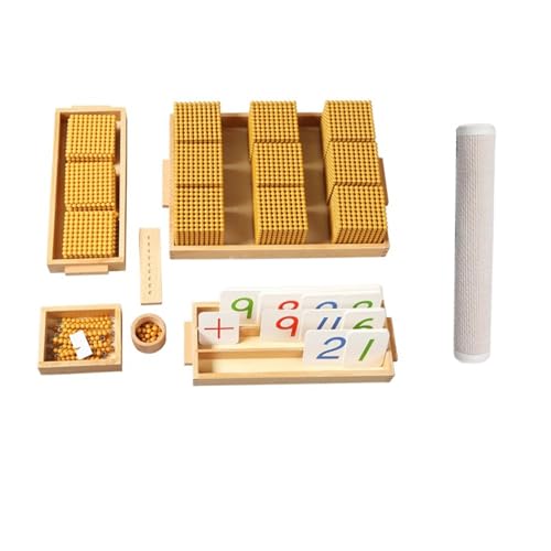 LLTCMYGS Montessori Gold Bead Dezimalbank-Spiel, Perlen-Mathe-Materialien für Kinder,Set with Carpet LLTCMYGS Montessori Gold Bead Dezimalbank-Spiel, Perlen-Mathe-Materialien für Kinder,Set with Carpet von LLTCMYGS