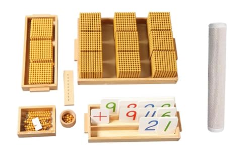 LLTCMYGS Montessori Gold Perlen Dezimalspielset, Hilfsmaterialien mit Perlen für den Mathematikunterricht LLTCMYGS Montessori Gold Perlen Dezimalspielset, Hilfsmaterialien mit Perlen für den Mathematikunterricht von LLTCMYGS