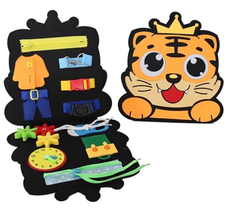 LLTCMYGS Montessori Handtasche Busy Board Lehrmittel, Spielzeug für die Feinmotorik und sensorische Entwicklung,Tigers LLTCMYGS Montessori Handtasche Busy Board Lehrmittel, Spielzeug für die Feinmotorik und sensorische Entwicklung,Tigers von LLTCMYGS