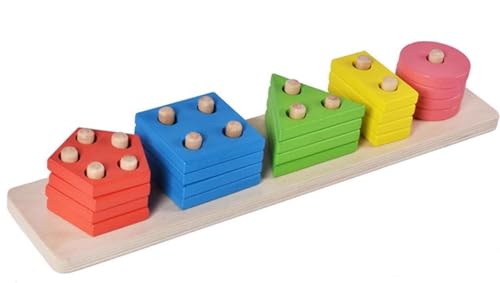 LLTCMYGS Montessori Holz-Sortier- und Stapelpuzzle-Spielzeug, Bausteine für die frühkindliche Bildung LLTCMYGS Montessori Holz-Sortier- und Stapelpuzzle-Spielzeug, Bausteine für die frühkindliche Bildung von LLTCMYGS