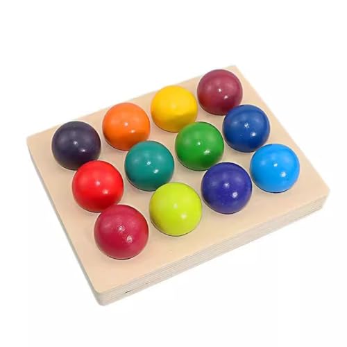 LLTCMYGS Montessori Holzfarbensortierbälle Spiel, Farberkennungsspielzeug für Kinder im Vorschulalter LLTCMYGS Montessori Holzfarbensortierbälle Spiel, Farberkennungsspielzeug für Kinder im Vorschulalter von LLTCMYGS