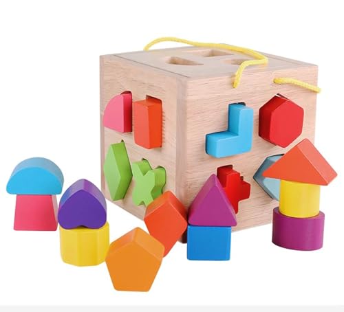 LLTCMYGS Montessori Holzgeometrie Eingabebox Spielzeug, Formensortierwürfel Feinmotorik Spiele LLTCMYGS Montessori Holzgeometrie Eingabebox Spielzeug, Formensortierwürfel Feinmotorik Spiele von LLTCMYGS