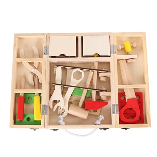 LLTCMYGS Montessori Holzsimulation Bauwerkzeugkasten, Feinmotorikspielzeug für Kinder LLTCMYGS Montessori Holzsimulation Bauwerkzeugkasten, Feinmotorikspielzeug für Kinder von LLTCMYGS