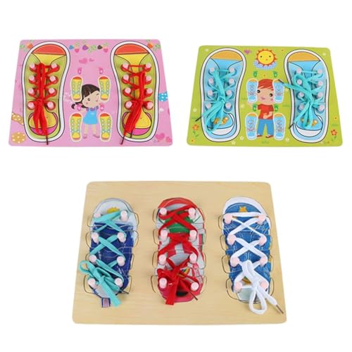 LLTCMYGS Montessori Schuhbindebrett-Set aus Holz, Kindern das Binden von Schnürsenkeln beibringen, Feinmotorische Entwicklung LLTCMYGS Montessori Schuhbindebrett-Set aus Holz, Kindern das Binden von Schnürsenkeln beibringen, Feinmotorische Entwicklung von LLTCMYGS