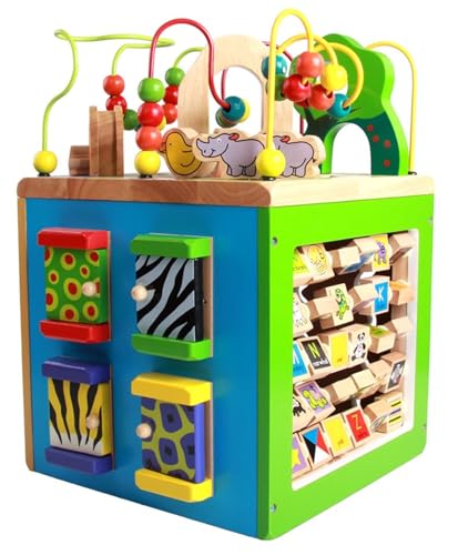 LLTCMYGS Montessori-Spielzeug aus Holz mit beschäftigtem Aktivitätswürfel, Feinmotor-Spielkiste für Kinder LLTCMYGS Montessori-Spielzeug aus Holz mit beschäftigtem Aktivitätswürfel, Feinmotor-Spielkiste für Kinder von LLTCMYGS