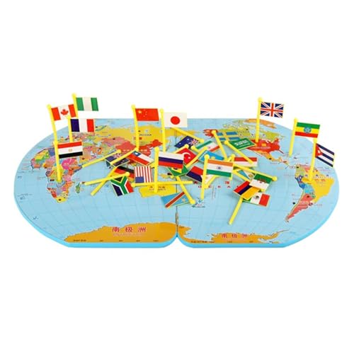 LLTCMYGS Montessori Weltkarte aus Holz, Geographie, Unterrichten von AIDS mit Flaggen, Spielzeug für Kognitionswissenschaften LLTCMYGS Montessori Weltkarte aus Holz, Geographie, Unterrichten von AIDS mit Flaggen, Spielzeug für Kognitionswissenschaften von LLTCMYGS