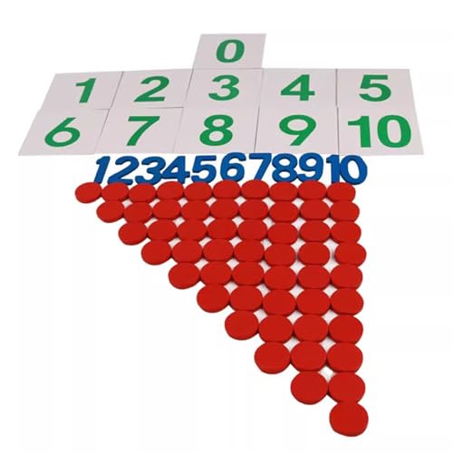 LLTCMYGS Montessori Zahlenkarten und Chips, Spielzeug zum Zahlenzählen lehren LLTCMYGS Montessori Zahlenkarten und Chips, Spielzeug zum Zahlenzählen lehren von LLTCMYGS