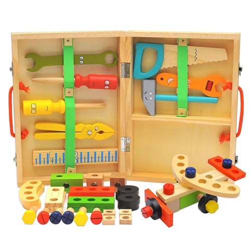 LLTCMYGS Simulations-Reparatur-Werkzeugkasten-Set Für Kinder, Zusammengebaut Mit Schrauben Lernspielzeug Für Die Früherziehung,Cartoon kit von LLTCMYGS