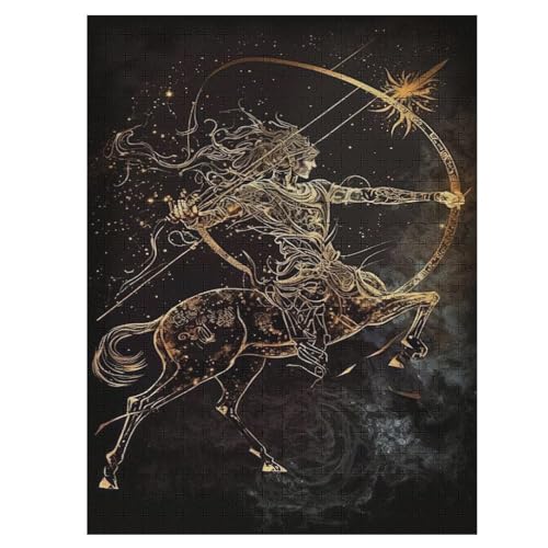 Puzzles Für Erwachsene Schütze,500-teilige Puzzle Für Erwachsene Und Kinder Ab 12 Jahren, Holzpuzzles Für Die Heimdekoration, 55×41cm von LLXXHH