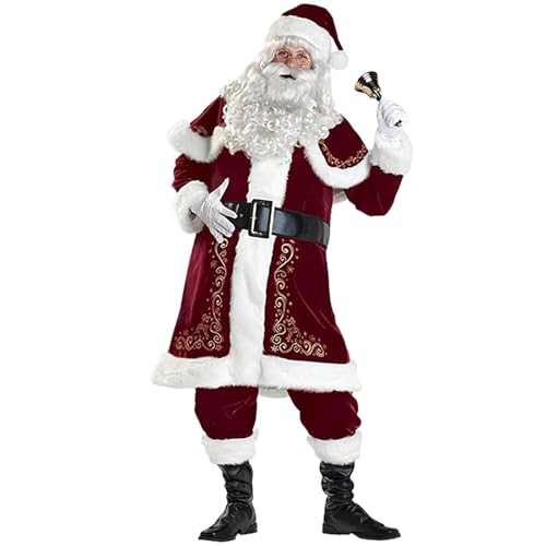 LMRHT Weihnachtsmannkostüm Paar Weihnachten Santa Claus Cosplay Kostüm Weihnachten Party Mann Kinder Familie Kostüm Weihnachten Santa Claus Anzug Erwachsene Santa Claus(4XL,Men's) von LMRHT