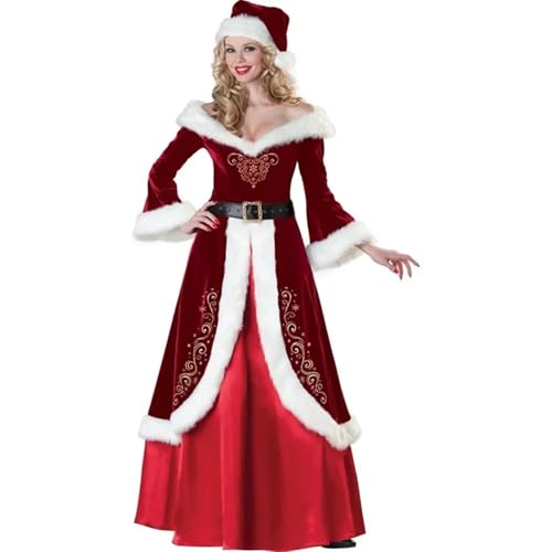 LMRHT Weihnachtsmannkostüm Weihnachts-Cosplay-Kostüm, Performance-Kleidung for Erwachsene, Männer und Frauen, Weihnachtsmann-Kleidung for Paare Santa Claus(XXXL,Women) von LMRHT