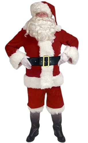 LMRHT Weihnachtsmannkostüm Weihnachtsmann-Cosplay-Kostüm, luxuriöses klassisches Samtkostüm, Weihnachtsfeier-Kostüme, Unisex-Outfit, Neujahrsparty, Rollenspiel Santa Claus(XXXL,C) von LMRHT